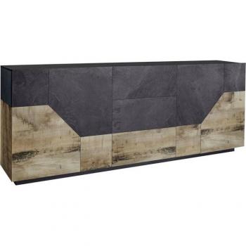 AHD AMAZING HOME DESIGN Sgabello con 4 ante e 3 cassetti NEBULA – Tonalità Report/Acero Pereira