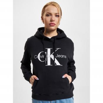 Calvin Klein Jeans Core Monogram Hoodie mit Logo-Schriftzug in Schwarz