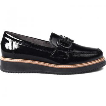 Sapato Mocasin Pitillos em Pele Negra (Feminino)
