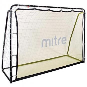 Dual-Purpose Soccer Goal with Rebound Panel by Mitre for Kids, Black and Yellow