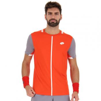 Camiseta Lotto IV Rojo Amapola con Acabado Plateado