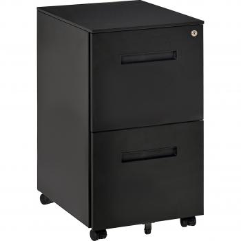 Vinsetto Black Mobile File Storage Cabinet with 2 Drawers