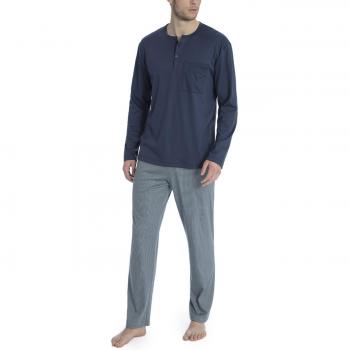 Calida Herren Zweiteiliger Schlafanzug Norris, Mehrfarbig (Indigo Mood 509), L