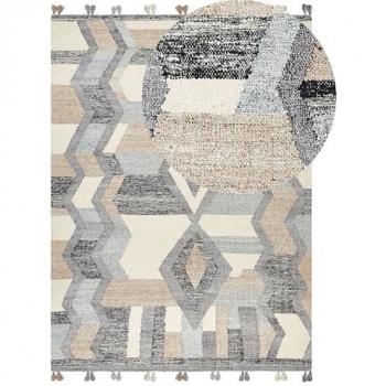 Alfombra Kilim de Lana 160 x 230 cm con Borlas
