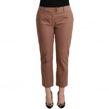 Costume National Brown Cotton Tapered Cropped Pants