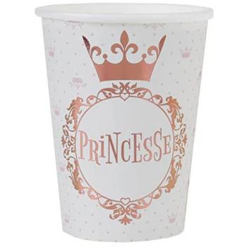 Gobelets carton couronne princesse 27cl rose gold