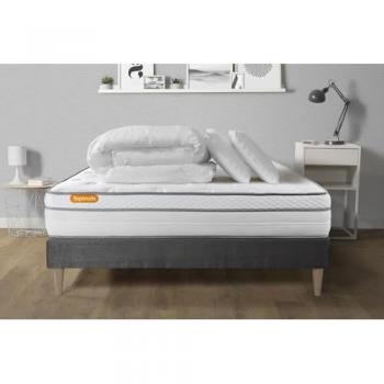 Paquete Completo Dormir Bien 180x200 cm – Colchón, Somier Láminas y Accesorios