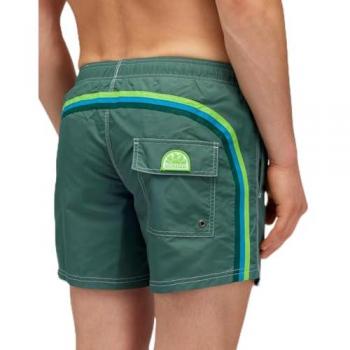 Pantaloncini da bagno Sundek verde camo XL in tessuto taffetà