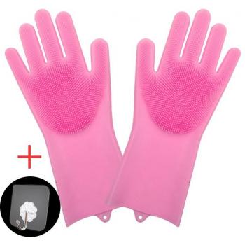 Silicone Kitchen Gloves with Scrubber