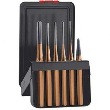 Juego de 5 botadores cilíndricos de 150 mm + 1 granete de 120 mm serie dorada