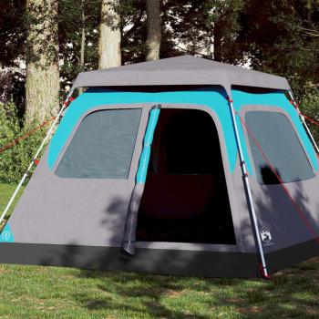 VidaXL Campement 4 Pers – Bleu – Système d’Installation Rapide