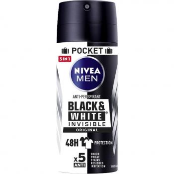 Nivea desodorante en spray black and white pocket 100 ml