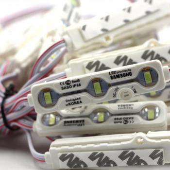 Pack de 100 Modules LED Publicitaires, 1.2W, 3 LEDs, Signe de Noël, Rétro-éclairage Féérique, SAMSUNG, 12V