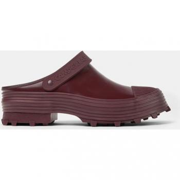 Camperlab Traktori Unisex Leather Clogs Treaded Sole Burgundy Size 36