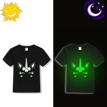 Funny Unicorn Glow T-Shirt for Kids