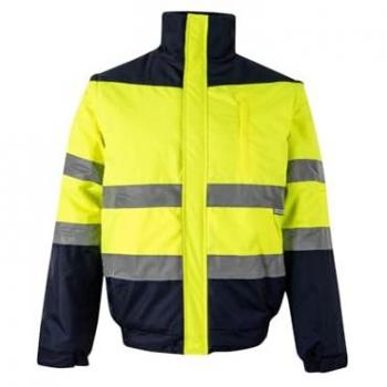 Cazadora Bicolor de Trabajo 5XL Alta Visibilidad Amarillo Flúor/Azul Marino