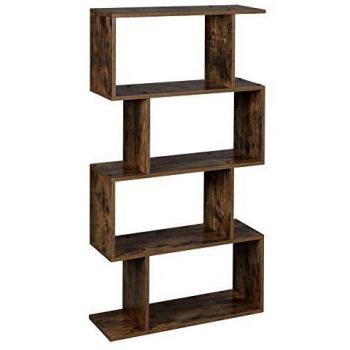 Bibliothèque VASAGLE 4 Niveaux Marron Rustique
