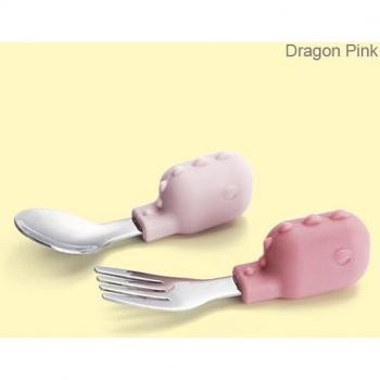 Beeshum 316 Stainless Steel Toddler Feeding Spoon-Fork Pair for Kids