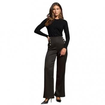 Jean long noir à boutons Long Tall Sally