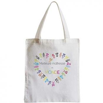 Sac plage étudiant cœur coloré, robuste, coton bio, grande capacité
