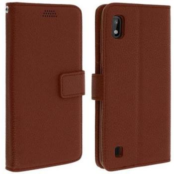 Mochila Compacta Libro-Cartera con Soporte Samsung A10 – Marrón