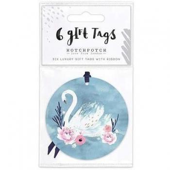 Pack of 6 Swan Lake Light Blue Gift Tags