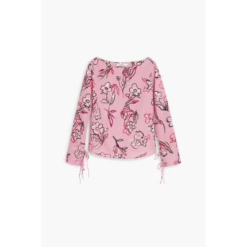 Blusa de Mujer Desigual con Estampado de Flores