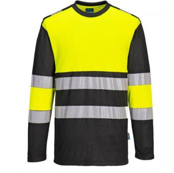 Bicolor PW3 Camiseta de Seguridad Alta Visibilidad Punto PortWest