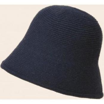 Bonnet en laine unie avec cordon pour femmes