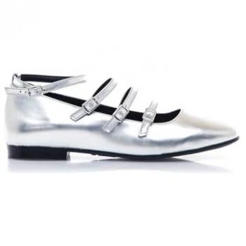 MTNG para mujer. 59777 Zapatos Camille Plateado (39), Plata, Plano, Hebilla, Casual