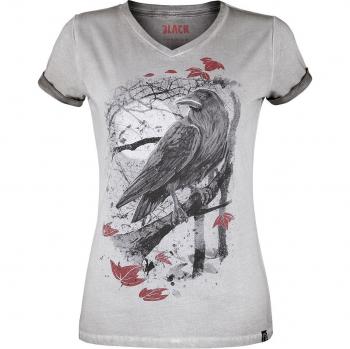 EMP Black Premium Damen T-Shirt – Rabenprint, Größe 4XL, grau