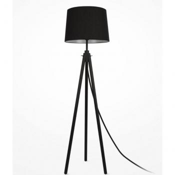 Piantana Contemporanea: Calvino Metallo Nero, 1Luce, Diffusore Tessuto