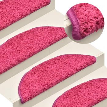 Non-Slip Stair Treads 15 pcs Pink 56x17x3 cm