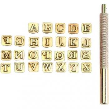 26-Piece Wood and Leather Punching Stamp Kit