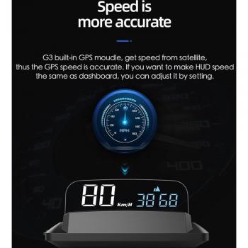 HUD Car Speedometer with Overspeed Warning 135*68*30mm 5-12V