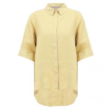 Cartoon Modische Leinenbluse mit Kragen