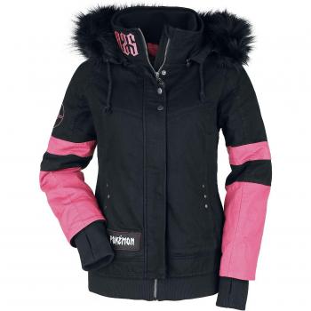 Mujer Chaqueta de Invierno Pokémon Gaming – Negra/Rosa – M‑XXL