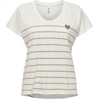 T-shirt ONLY Emily rayé avec impression cœur