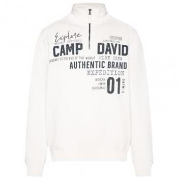 CAMP DAVID Troyer Herren XXL Weiß Baumwolle Lässiger Pullover