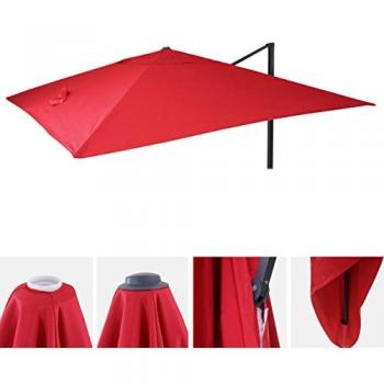 Revêtement Pour Parasol De Luxe Hwc-A96, Revêtement De Remplacement, 3,5x3,5m (Ø4,95m) Polyester 4kg Rouge