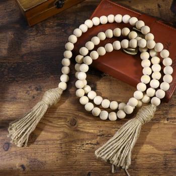 Guirlande artisanale en perles de bois LIOOBO