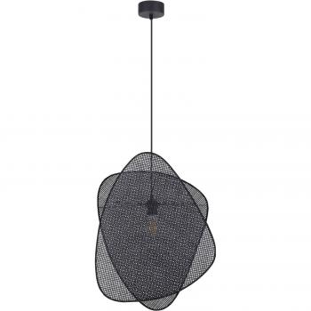 58 cm Black Screen S Rattan Pendant Light