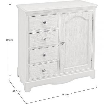 Buffet Élégant Bizzotto Bianca 66 cm Blanc