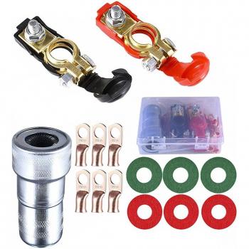 15 Pcs Battery Terminal Connectors with Cleaning Brush and Washers