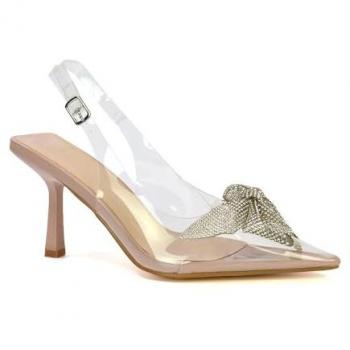 Perspex Slingback Stiletto Court Shoe by Alaina – Nude, EU 38 (US 4)