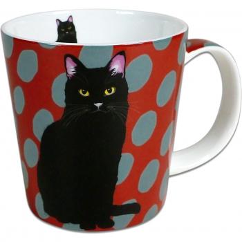 Leslie Gerry Black Cat Ceramic Mug – Premium Bone China