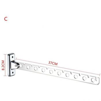 Folding Stainless Steel Wall-Mounted Clothes Hanger with 6 Holes