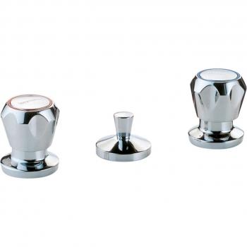 Rubinetto bidet 3 fori con piletta integrata
