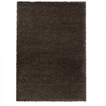 Tapis Rond Shaggy Marron Uni Ø120cm
