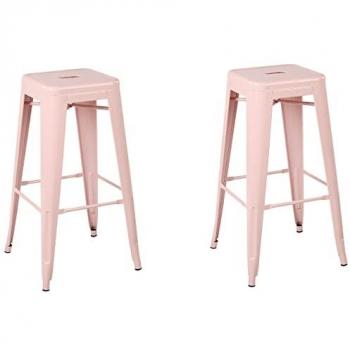 Sillas de Bar de Acero Rosa para Comedor o Salón